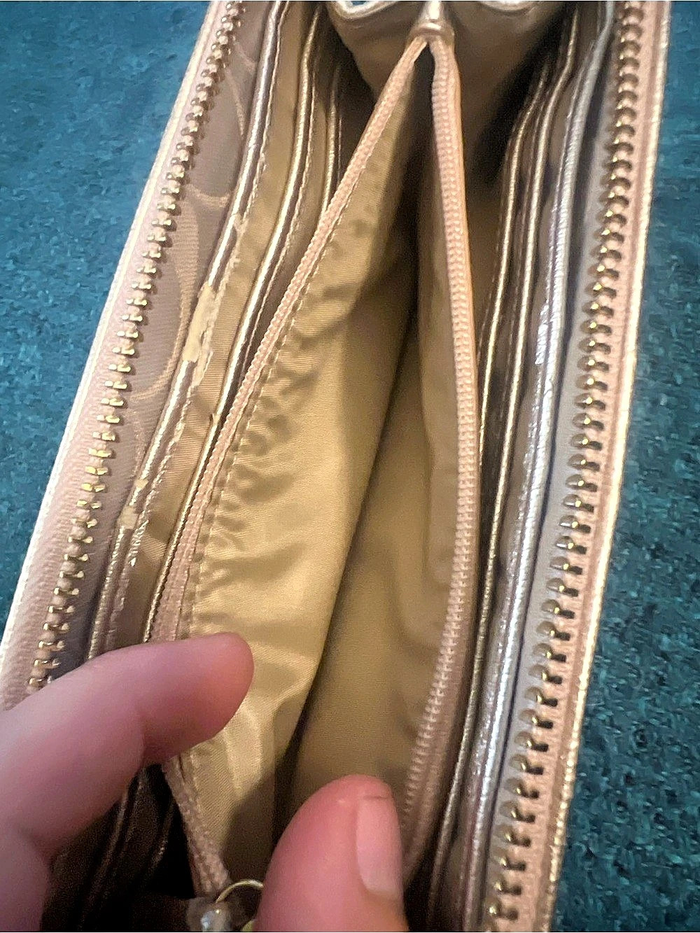 Coach Signature Zip-Around Wallet - Picture 7 of 9